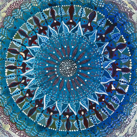 Art Painting Blue Mandala By Jennifer L Groen