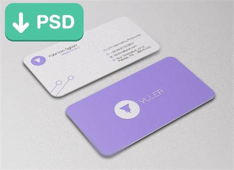 These photographer business card psd templates are ideal if you would like to show yourself in a unique & creative way. Free Purple Business Card PSD Mockup Template - TitanUI