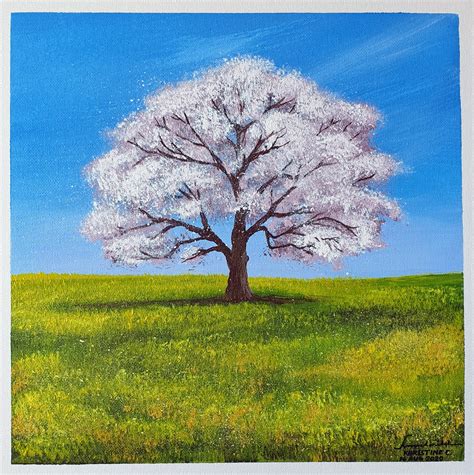 Cherry Blossom Acrylic Painting