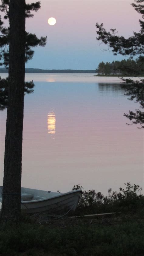 The Full Moon View From My Cottage In Kuhmo Finland Finland Travel