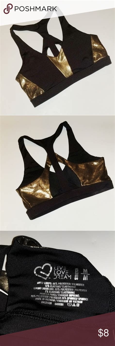 Black And Gold Strappy Sports Bra Strappy Sports Bras Sports Bra Bra