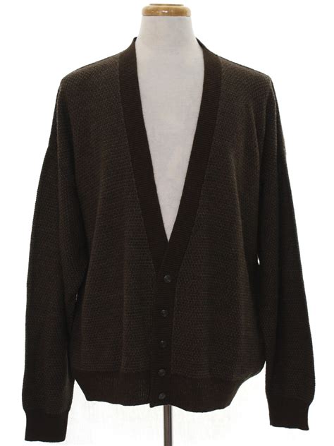 80s Vintage Caridgan Sweater 80s Pierre Cardin Mens Dark Brown And