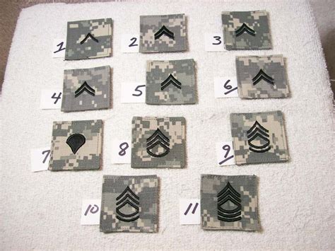 Us Army Acu Combat Rank Patches You Pick From List 1 Thru Etsy