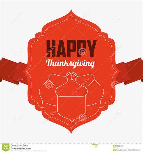 Happy Thanksgiving Design Stock Vector Illustration Of Abstract 61781408