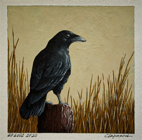 Crow Painting Black Bird Painting Raven Painting Small Etsy Canada Crow Painting Birds