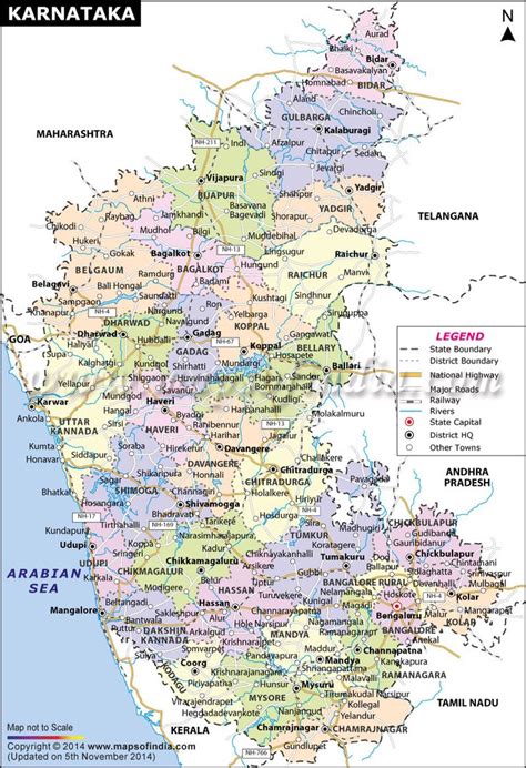 Explore the detailed map of karnataka with all districts, cities and places. karnataka map with district name and train route - Google Search | India map, Karnataka, Road ...