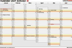 19 verschiedene pdf kalender 2021 in allen erdenklichen farben und formen kostenlos zum download. Kalender 2021 Schweiz zum Ausdrucken als PDF