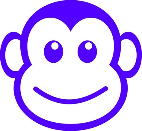 Funny Monkey Face Simple Path Free Vector In Open Office Drawing Svg