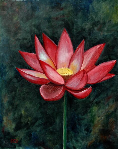 Lotus Flower Oil Painting Ubicaciondepersonascdmxgobmx