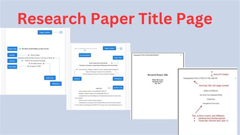 Research Paper Title Page Example And Making Guide