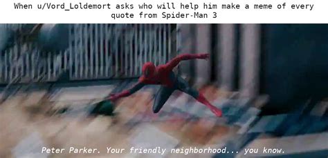 Making A Meme Of Every Quote From Spider Man 3 Day 2 Rraimimemes