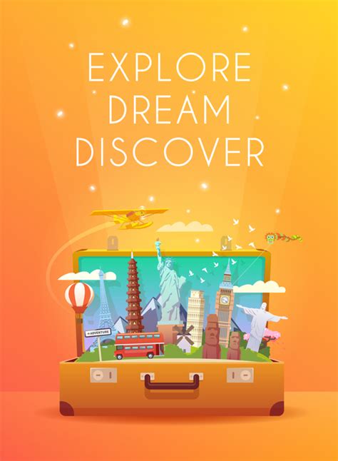Explore Dream Discover Illustration Vector Free Download