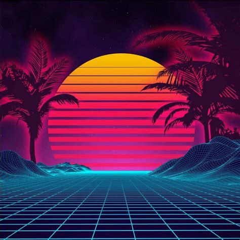 80s Palm Tree Sunset Wallpapers Top Free 80s Palm Tree Sunset