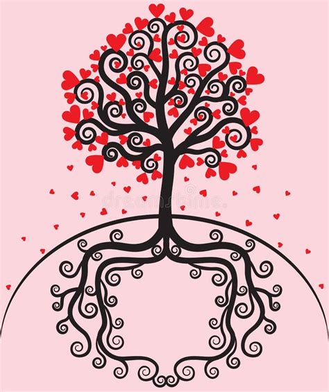 Tree With Leaves Shaped Heart Stock Vector Illustration Of Branch