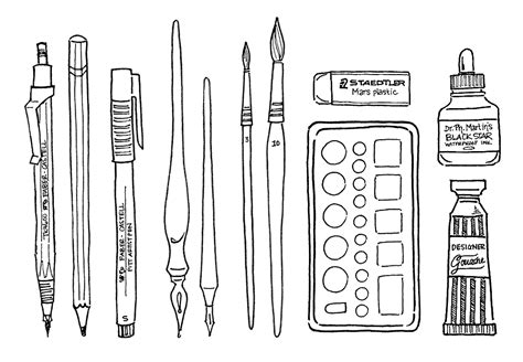 Art Supplies Clipart Black And White 20 Free Cliparts Download Images