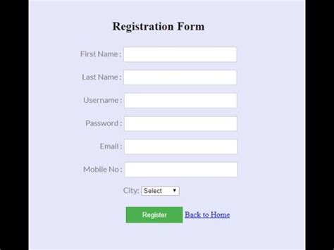 Simple Registration Form Using HTML And CSS Only Tutorial YouTube