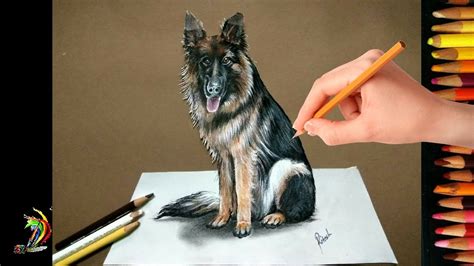 5b and 2b faber castell pencils. Very Easy ..!!! How To Draw 3D Dog | Drawing 3D Dog On ...