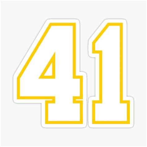 Forty One White Jersey Number 41 Sticker For Sale By Elhefe Redbubble