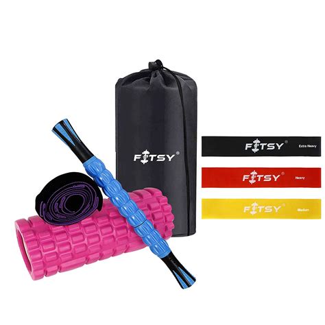 Buy Fitsy 6 In 1 Foam Roller Set Muscle Rollers Set Includes 3 Resistance Bands Massage