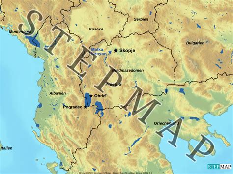 StepMap - Nordmazedonien - Landkarte für Mazedonien