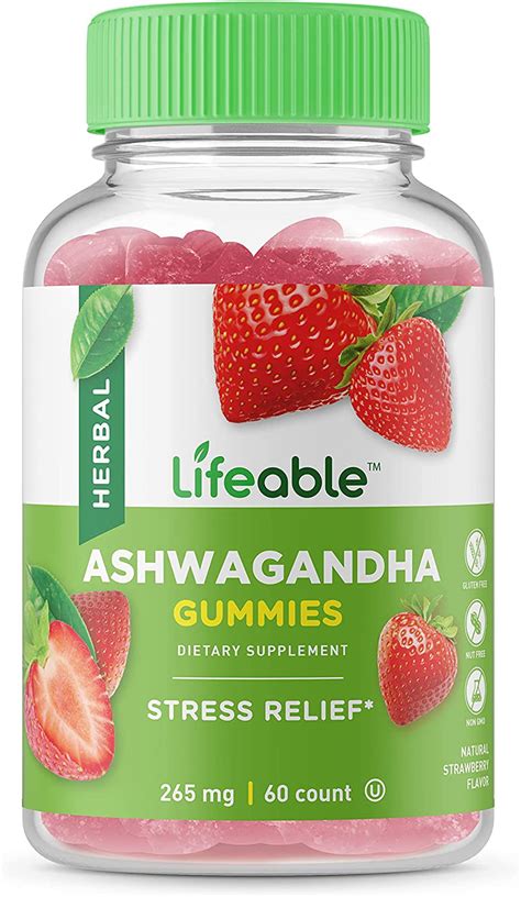 Lifeable Ashwagandha Vitamin Supplement 265 Mg 60 Gummies