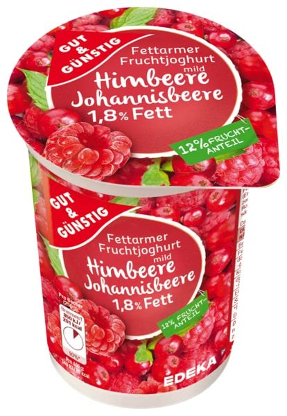 GUT GÜNSTIG Fettarmer Fruchtjoghurt 1 8 Fett Johannisbeere von Edeka