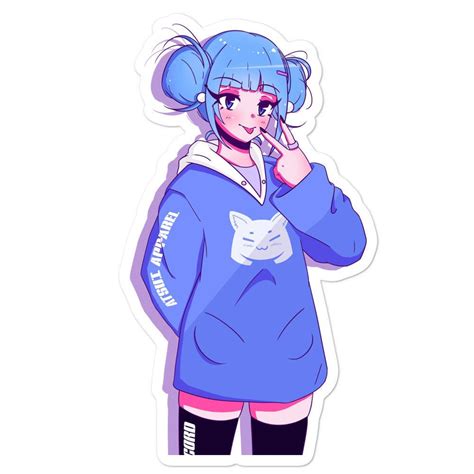 Discord Chan Anime Sticker Anime Decal Anime Streetwear Etsy