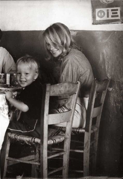 Marianne Ihlen With Her Son Axel Joachim At Grafos Taverna In Hydra In