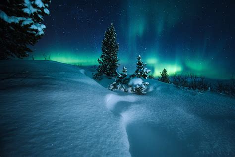 Northern Lights At The Arctic Circle Location Saltfjellet Norway