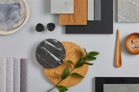Elegant Architect Mood Board Flat Lay Composition In Light Grey Black
