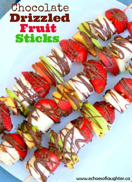 Chocolate Drizzled Fruit Sticks I Might Do Something Like This