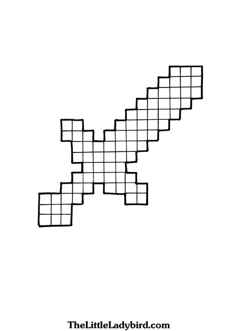 Minecraft Axe Coloring Page Minecraft Sword