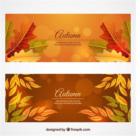 Free Vector Realistic Autumn Banners