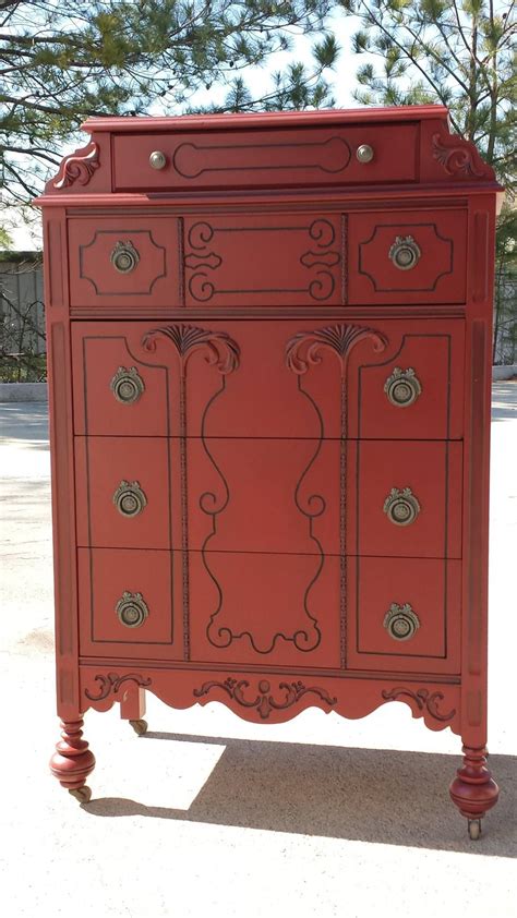 Whether you bought an old dresser at a yard sale or you want to give your. General Finishes Tuscan Red with Black Glaze Effects, HP ...