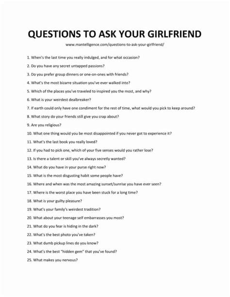 80 Questions To Ask Your Girlfriend Fun Cute Romantic Deep Deep Questions Fun Questions