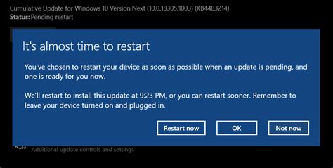 Restart This Device As Soon As Possible When A Restart Is Required To
