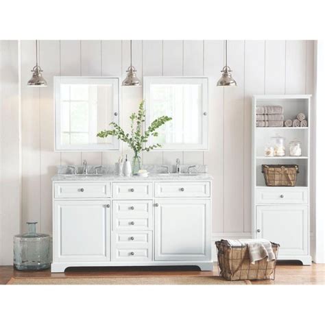 Buy products such as wonline 60'' double bathroom vanity combo set double porcelain vessel sink solid wood cabinet glass top w/ mirror faucet at walmart and save. Home Decorators Collection Highclere 60 in. W x 22 in. D ...