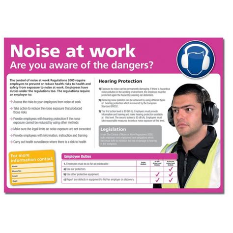Noise At Work Posters Workplace Noise At Work Posters
