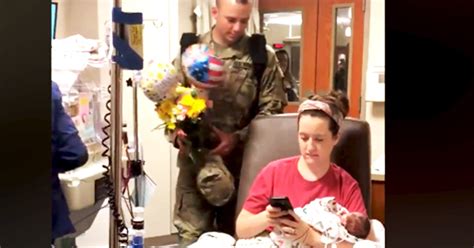 Soldier Husband Sneaks Into Hospital To Surprise Wife Visiting Preemie Twins In Nicu
