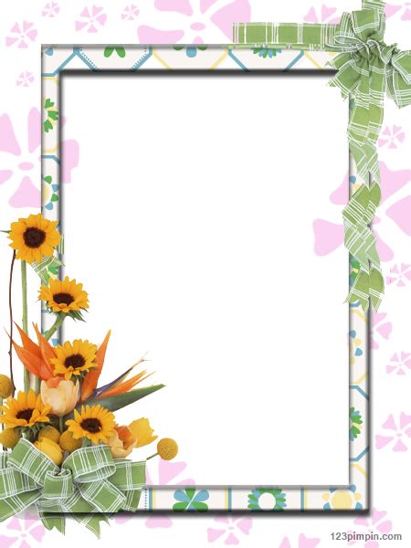 yellow frame png | Yellow Flower Photo Frame | Yellow ...