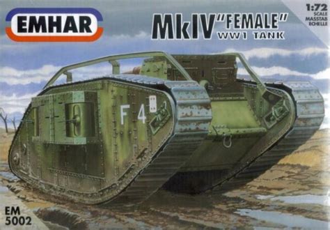 Emhar Military Kit Mk 1v Female Ww1 Battle Tank Em5002 1 72 For Sale