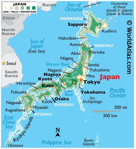 Detailed maps of japan in good resolution. Japan Large Color Map