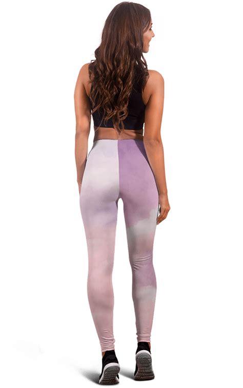 purple clouds leggings gym fitness and sports clothing gearbaron