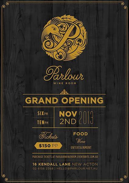 parlour grand opening poster cyril resta