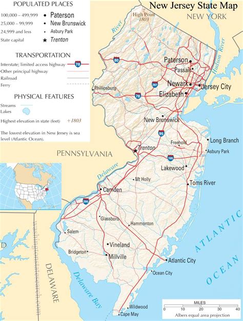New Jersey In America Map Map Of World