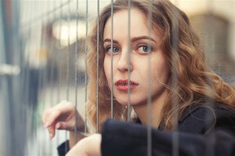 Sexy Girl Behind Prison Bars Stock Photos Free Royalty Free Stock