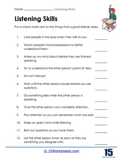 Listening Skills Worksheets 15