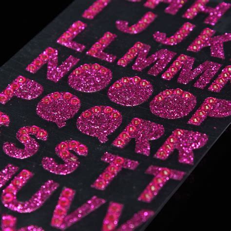 Glitter Crystals Alphabet Letter Stickers Self Adhesive Diy A Z Words