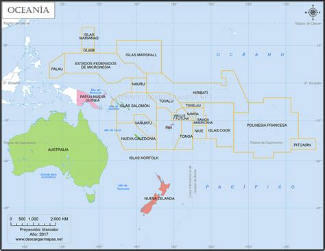 Mapa Político De Oceanía Descargar Mapas