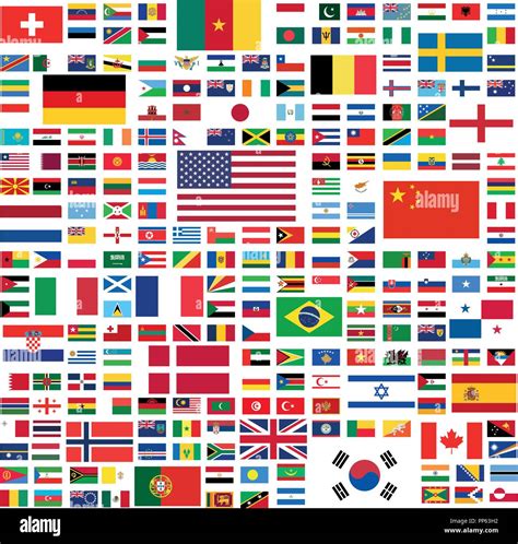 Todas Las Banderas Del Mundo Con Nombres En Alta Calidad Imagen Vector